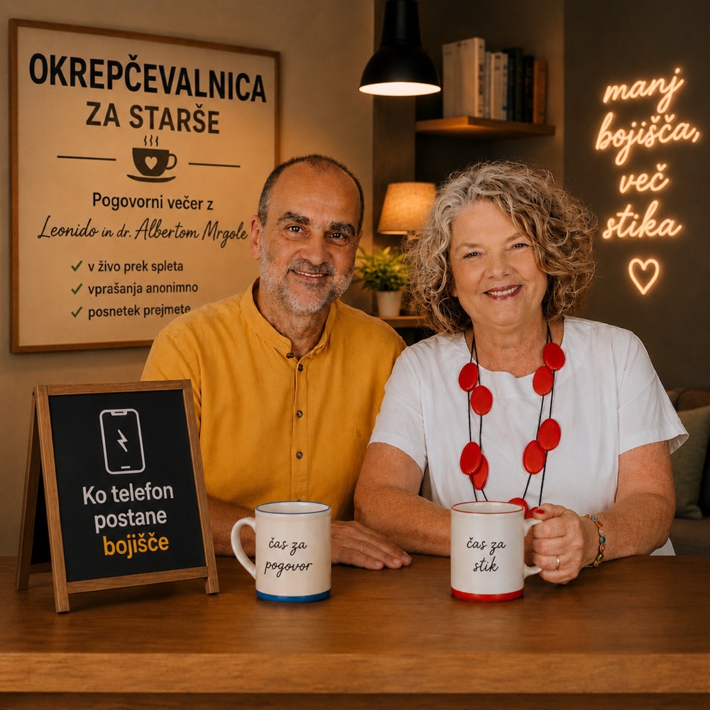 Leonida in dr. Albert Mrgole na Okrepčevalnici za starše